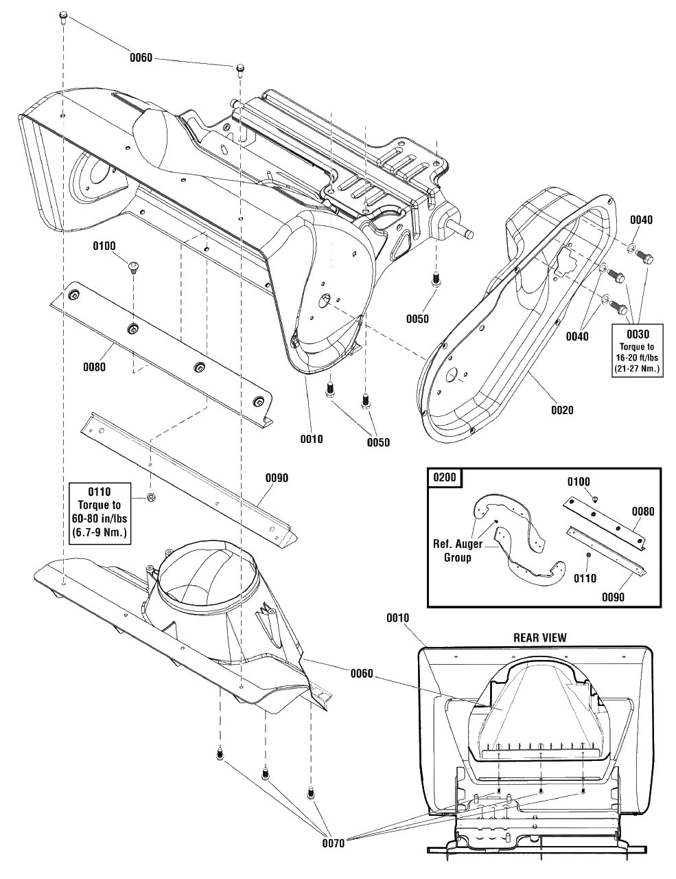 Frame Group Diagram and Parts List for 922S (1696162-00)(2012) Briggs and Stratton Snow Blower